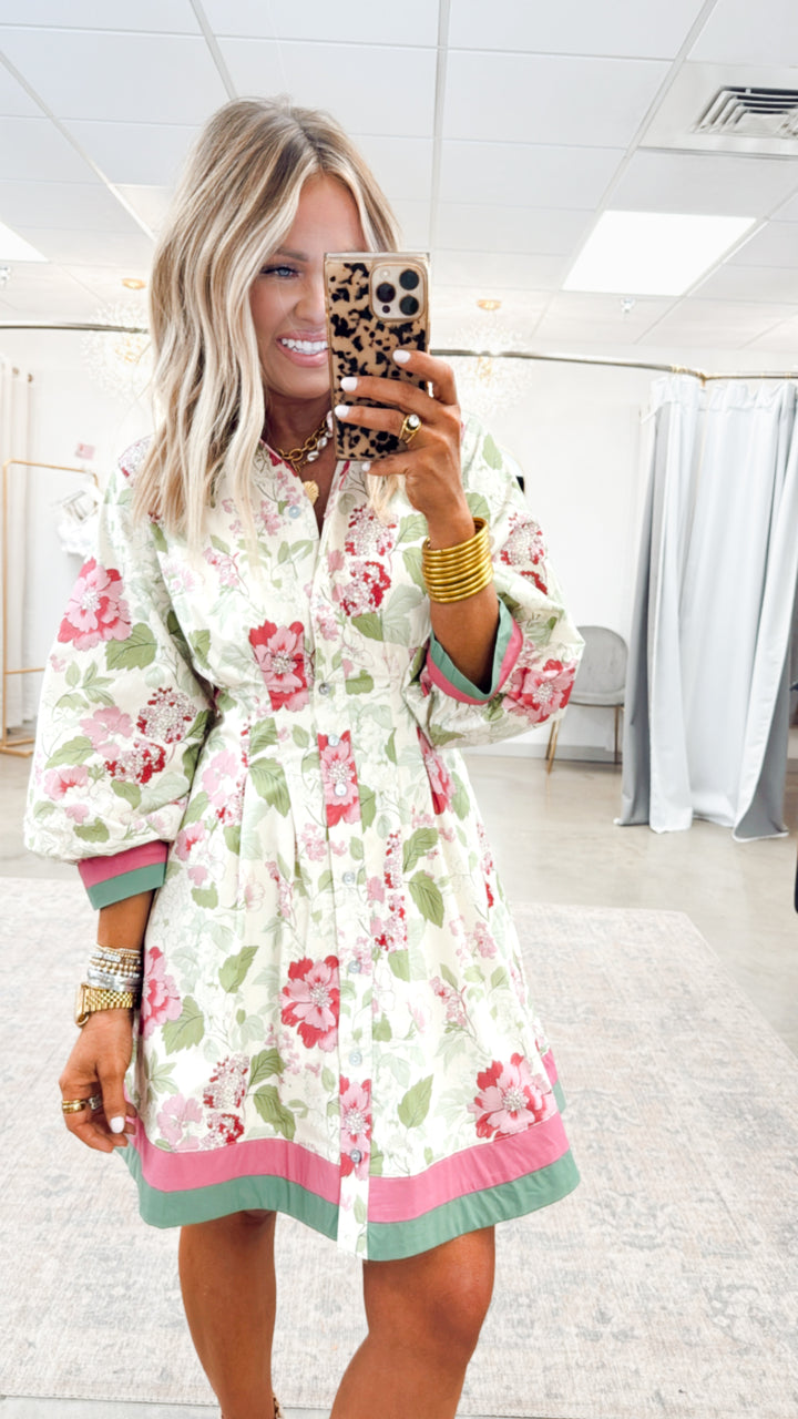 Pintuck Mini Flare Dress