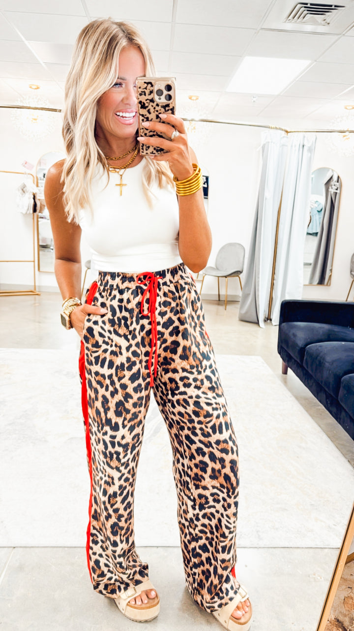 Leona Stripe Leopard Pantsr