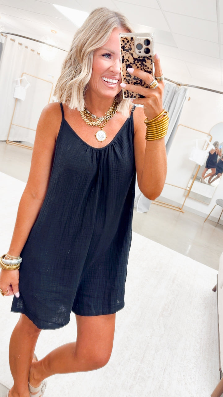 The Easy Days Romper-Black