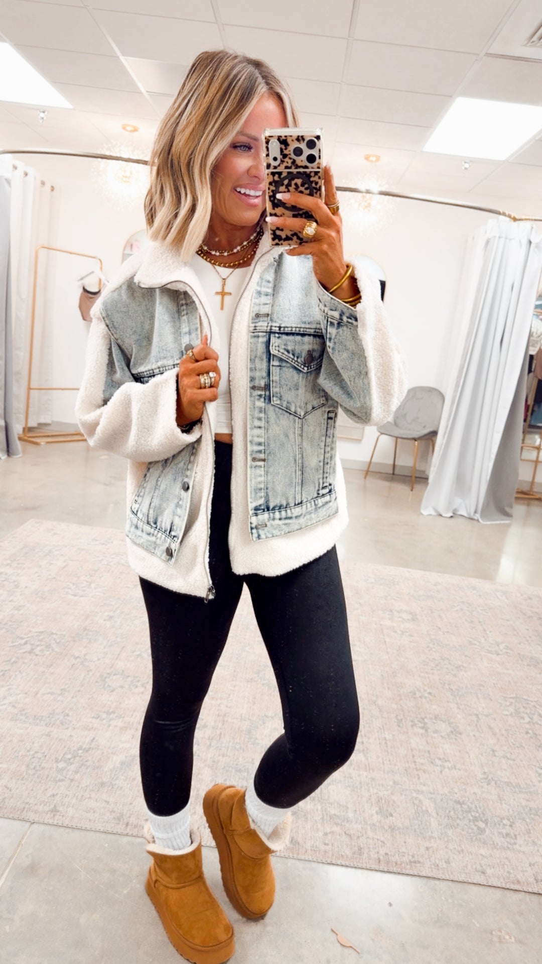 The Teddy & Denim Mixed Media Jacket