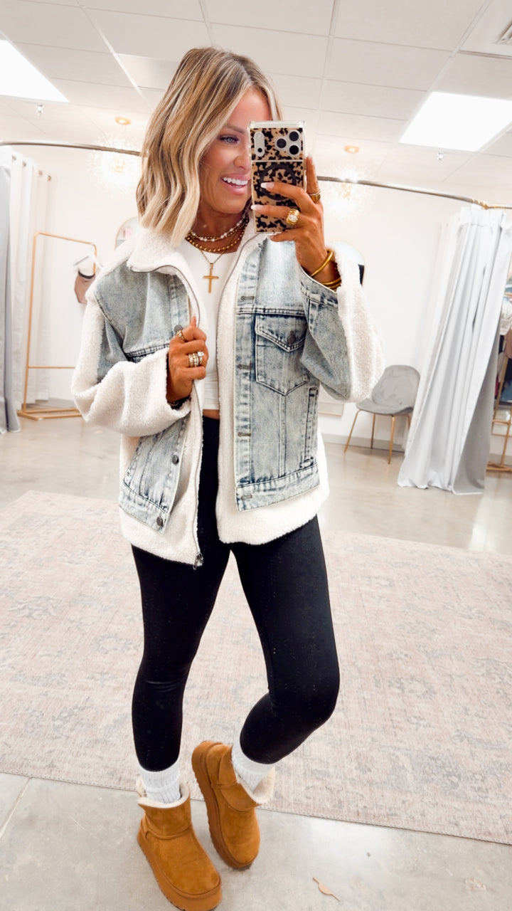 The Teddy & Denim Mixed Media Jacket