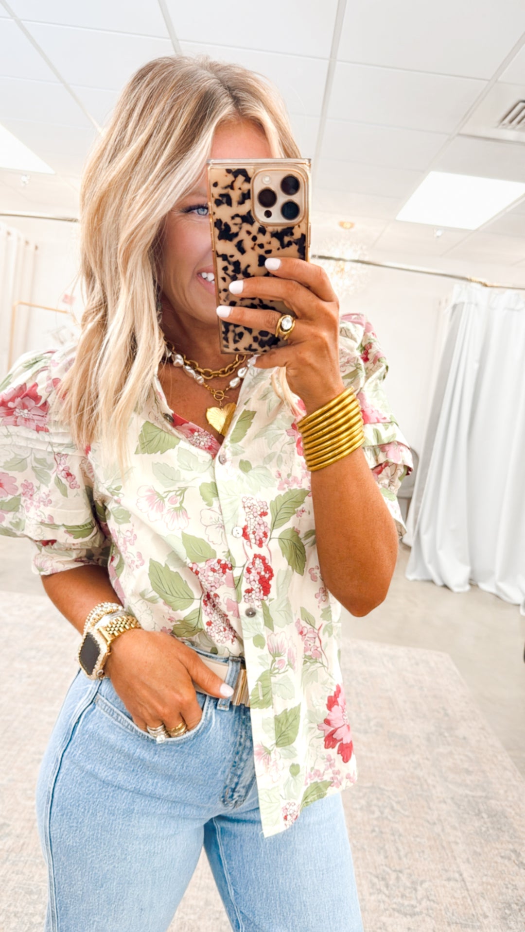 Amber Floral Puff Sleeve Blouse