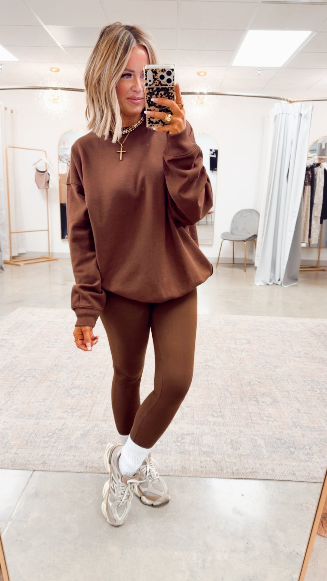 The Classic Crew Pullover-Brown
