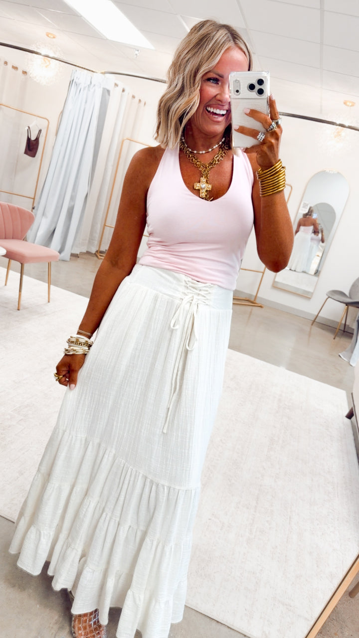 The Skye Halter Tank Top-Petal