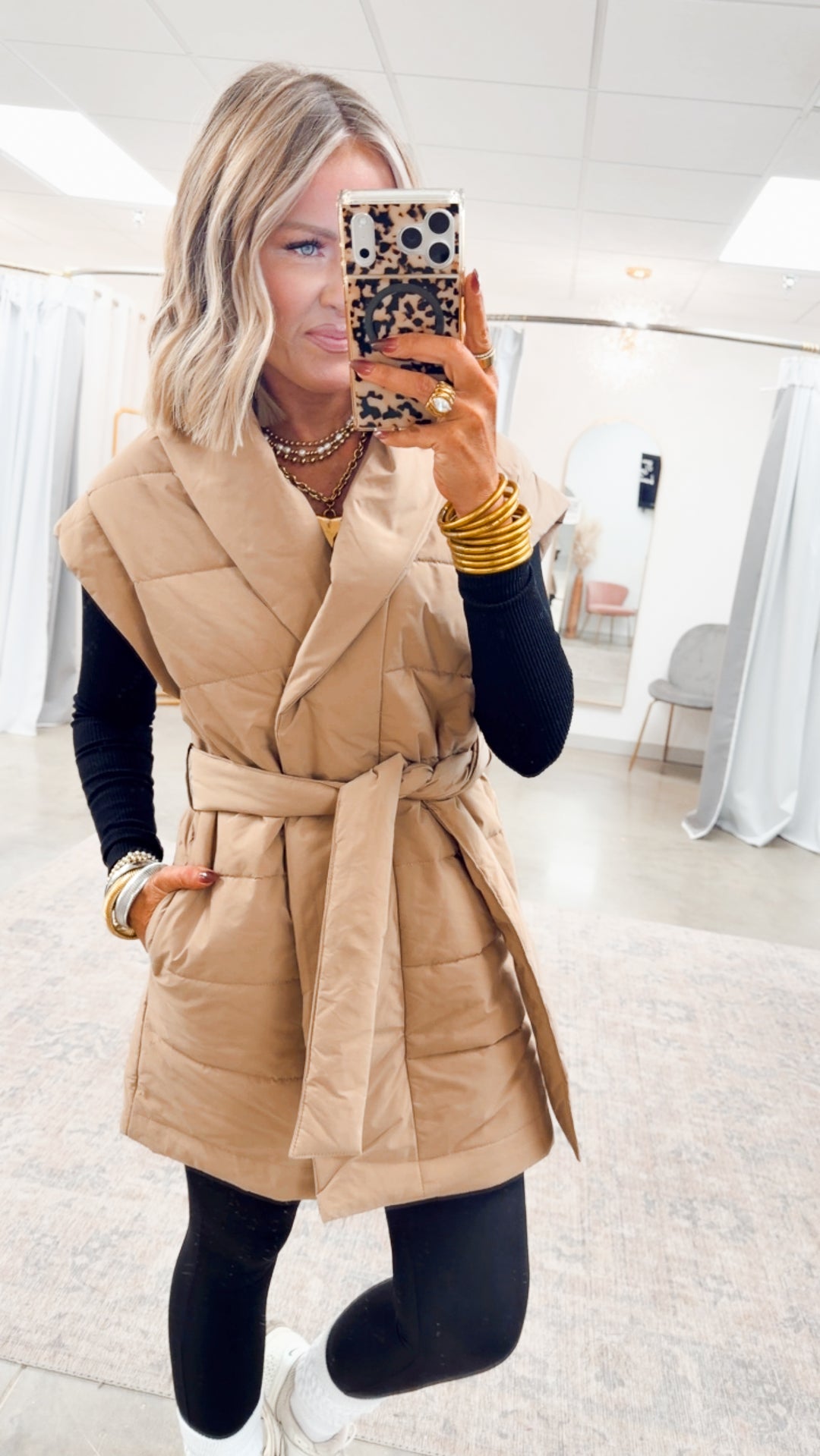 The Vivienne Shawl Vest-Taupe