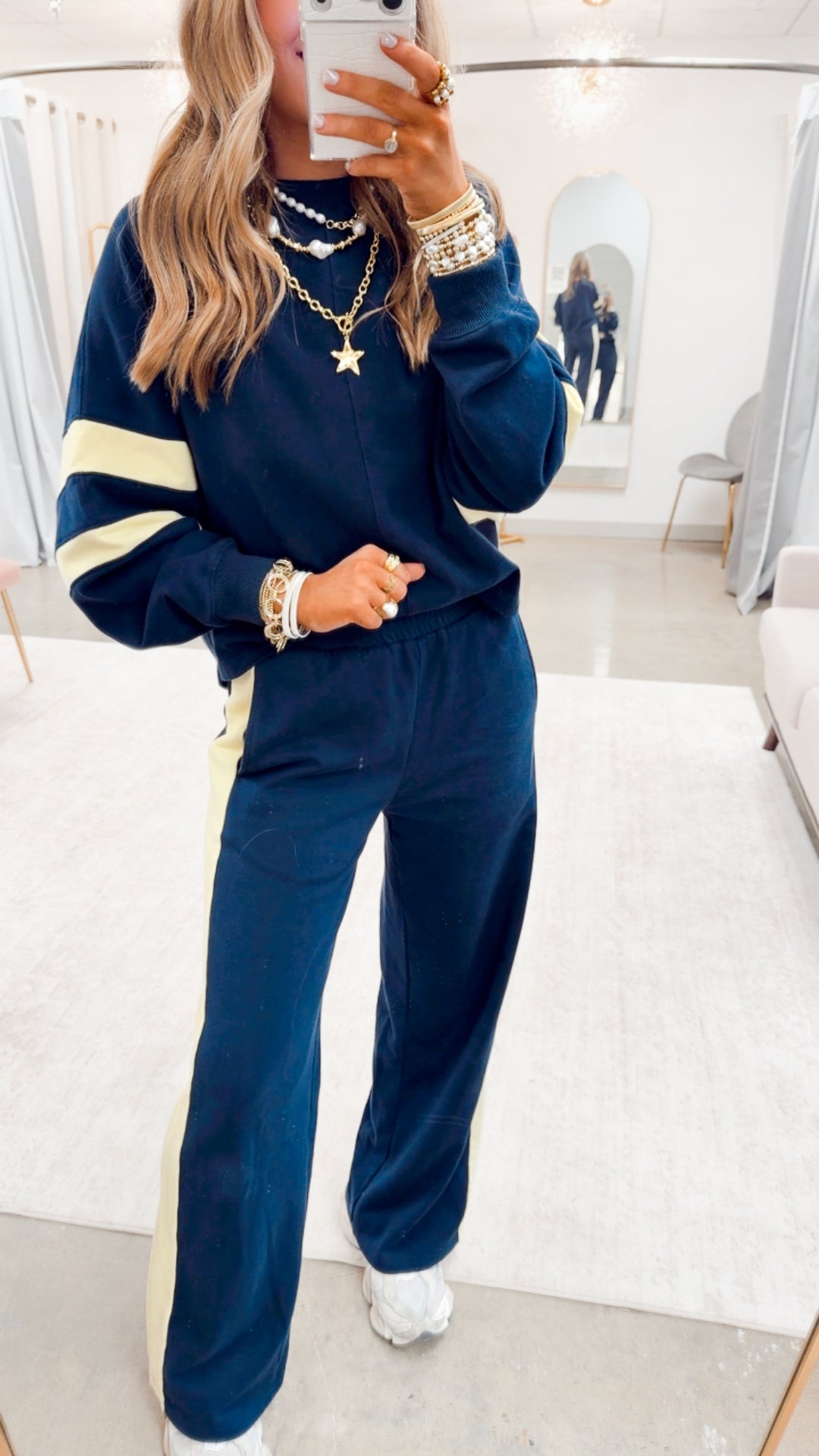 So Alluring Two Piece Set-Navy
