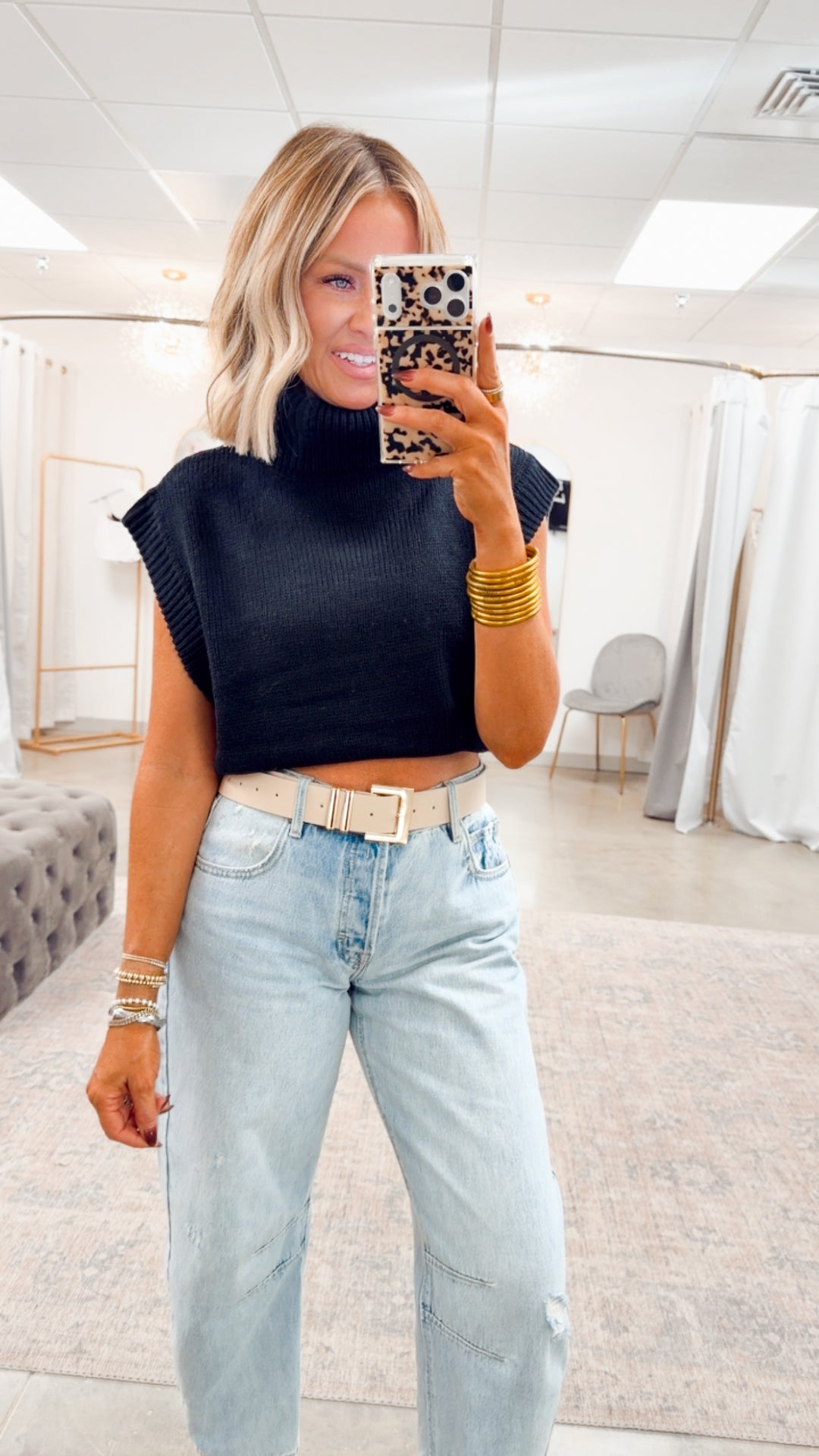 The Mira Turtle Neck Sweater-Black