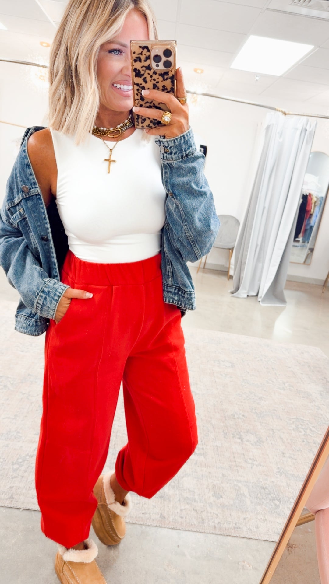 Easy Breeze Jogger Pants-Red