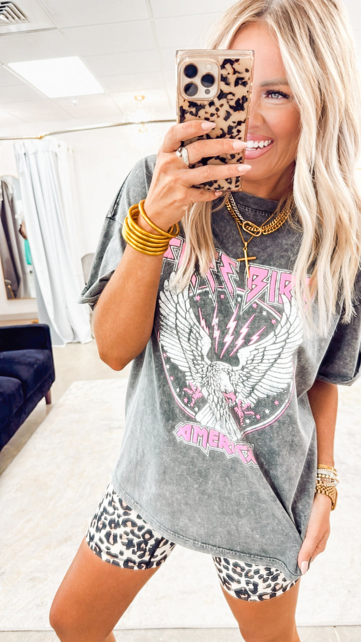 Free Bird America Graphic Tee-Black