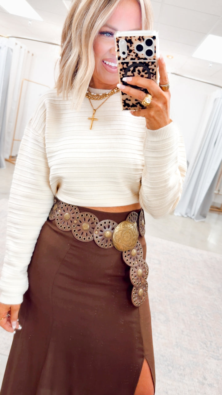 The Marlow Midi Skirt-Brown