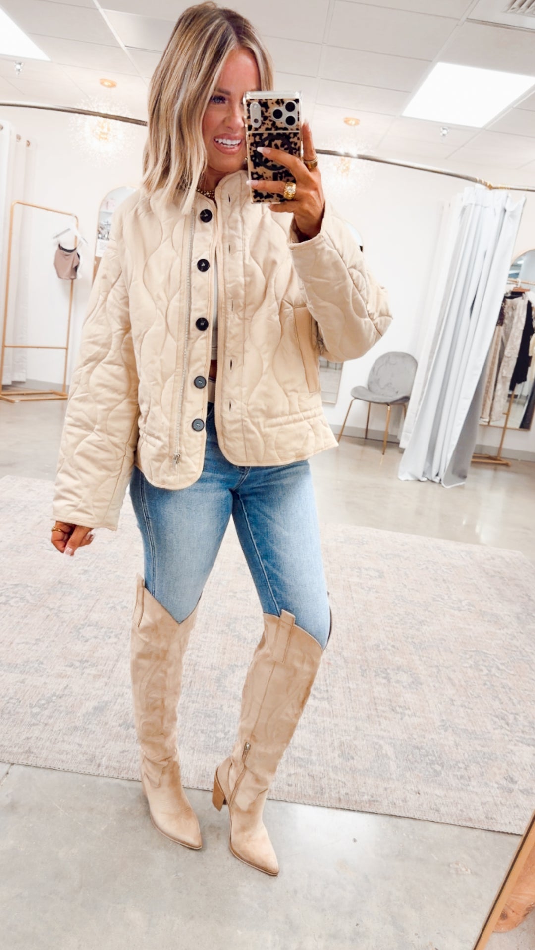 The Chalet Peplum Jacket-Beige