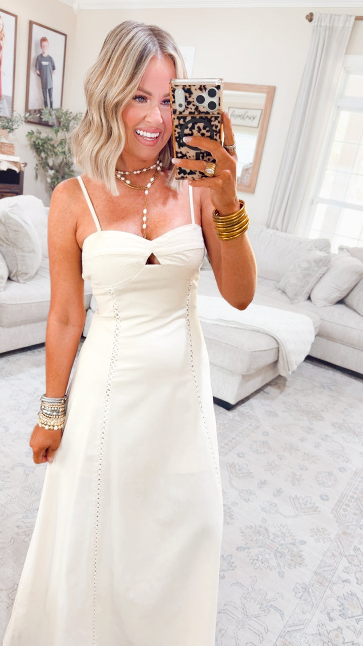 Isla Breeze Maxi Dress-Ecru