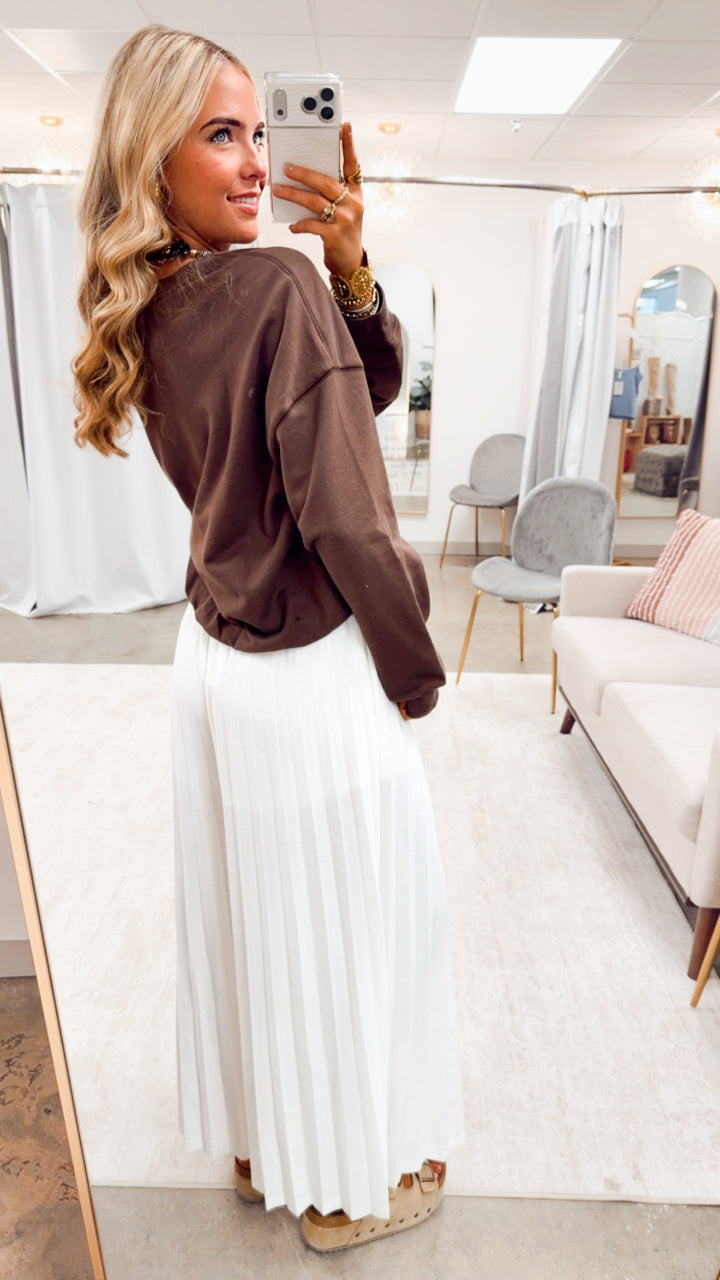 Pretty in Pleats Pants-White