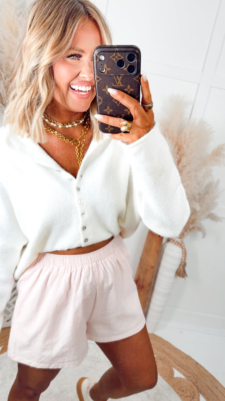 Easy Days Stripe Shorts-Pink