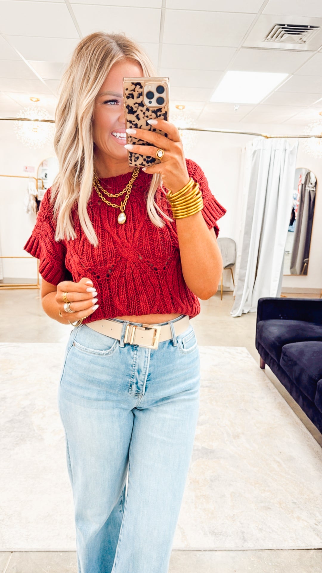 Cable Knit Sweater Top-Wine