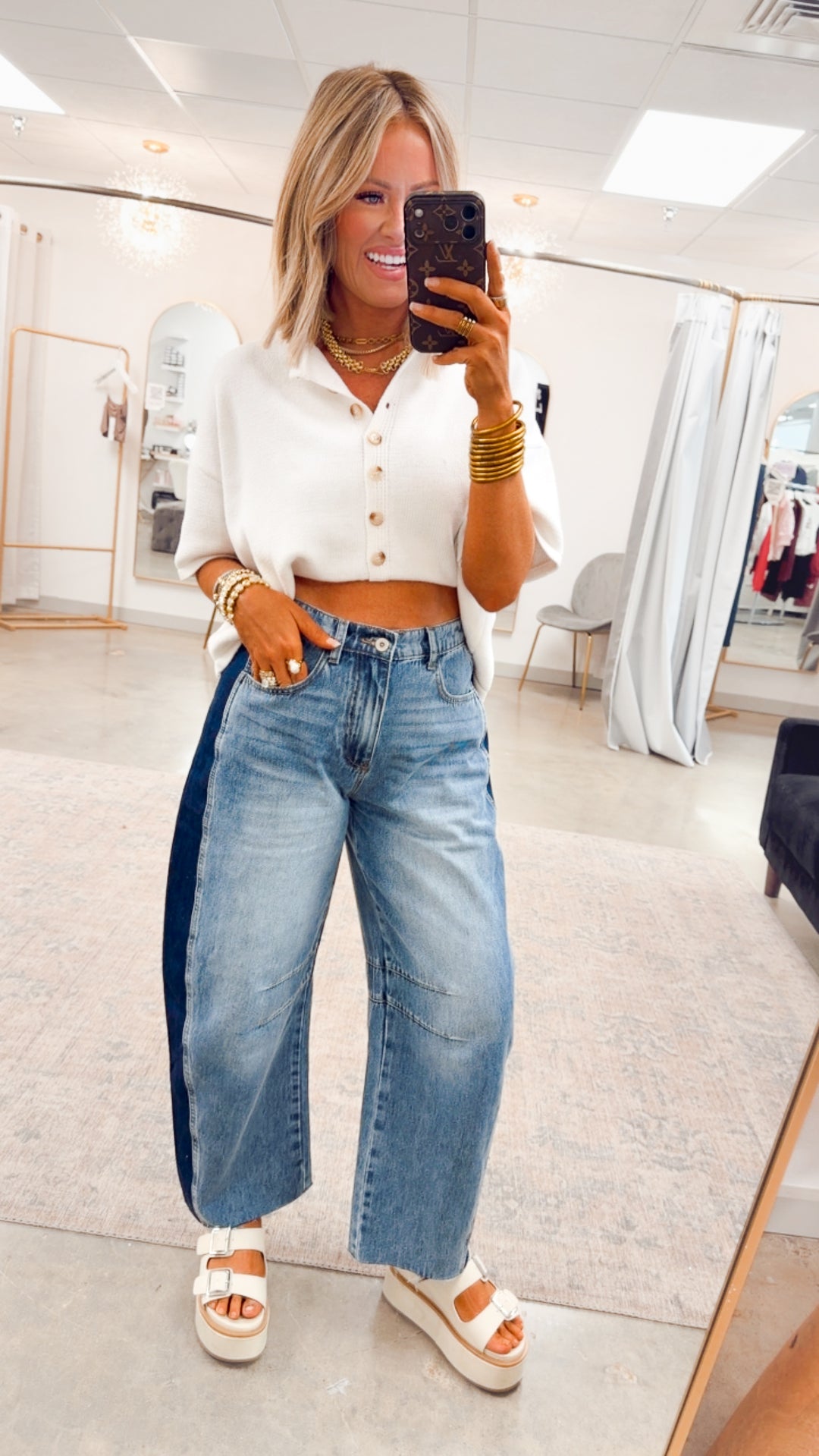 The Windsor Button Up Top-White