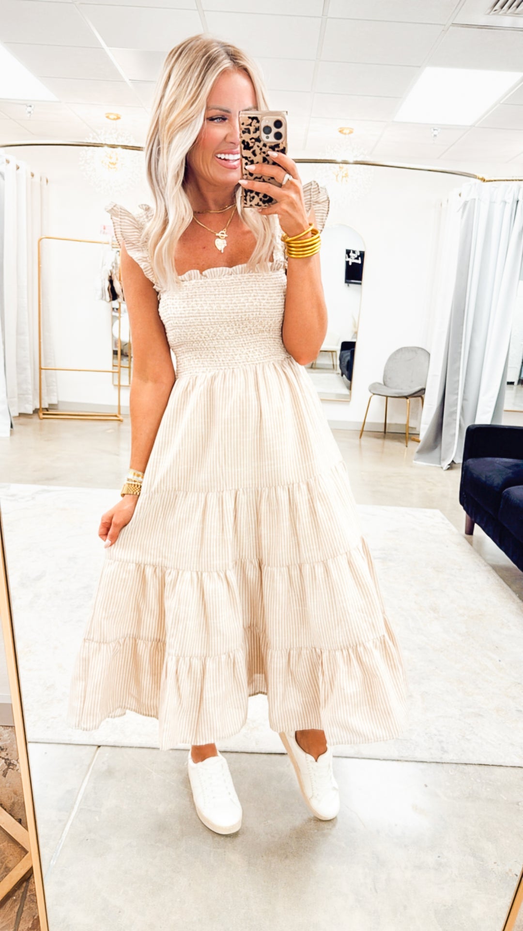 The Hazel Midi Dress-Natural