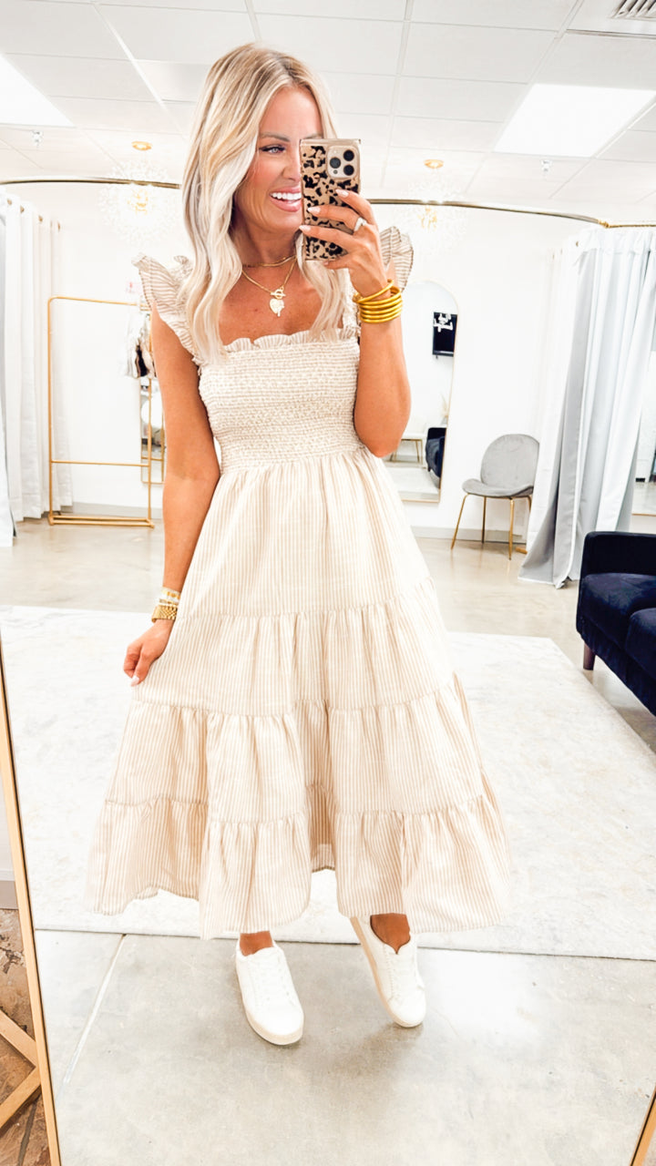 The Hazel Midi Dress-Natural