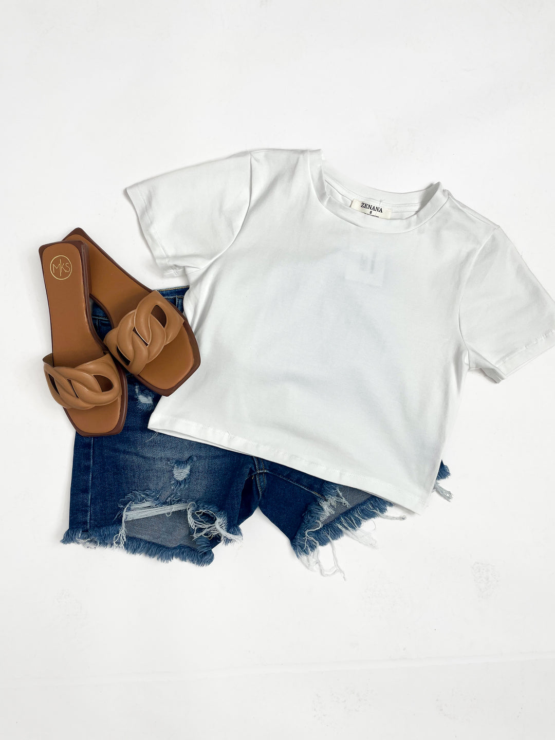 Casual Cropped Top-White