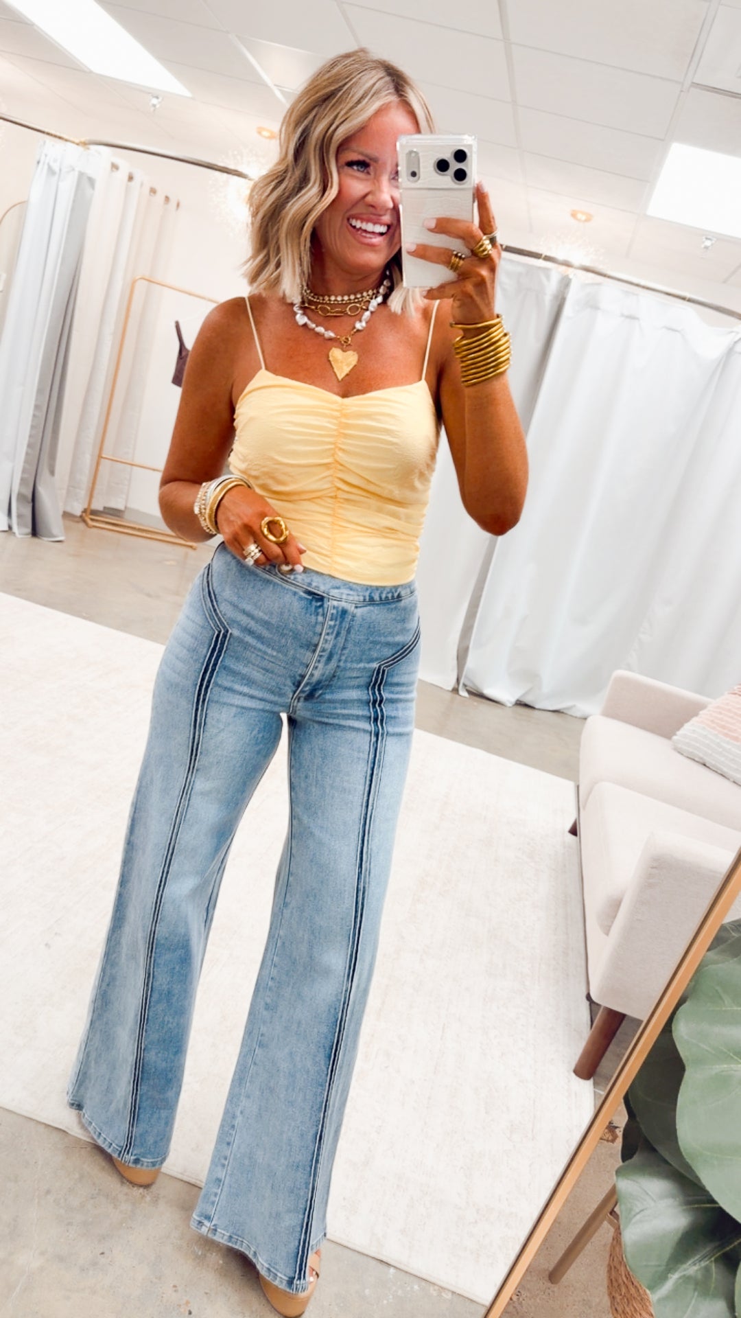 Katherine High Waisted Wide Leg Jean-Light