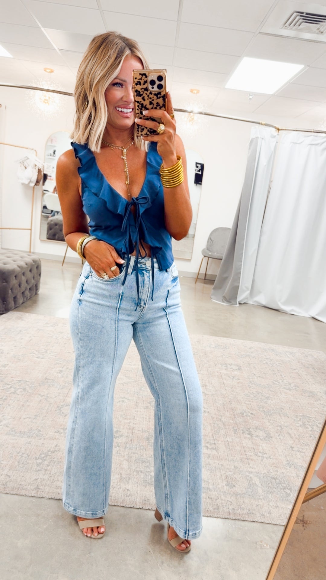 Ryder Ruffle Front Tie Top