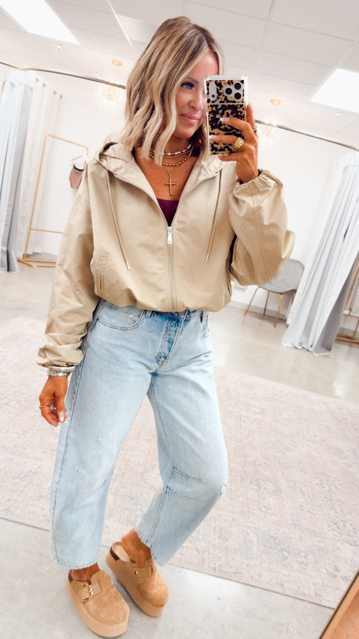 The Ace Hooded Jacket-Taupe