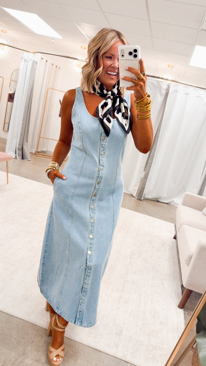 The Brighton Jean Midi Dress