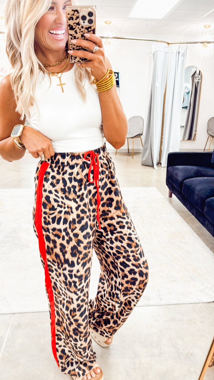 Leona Stripe Leopard Pantsr