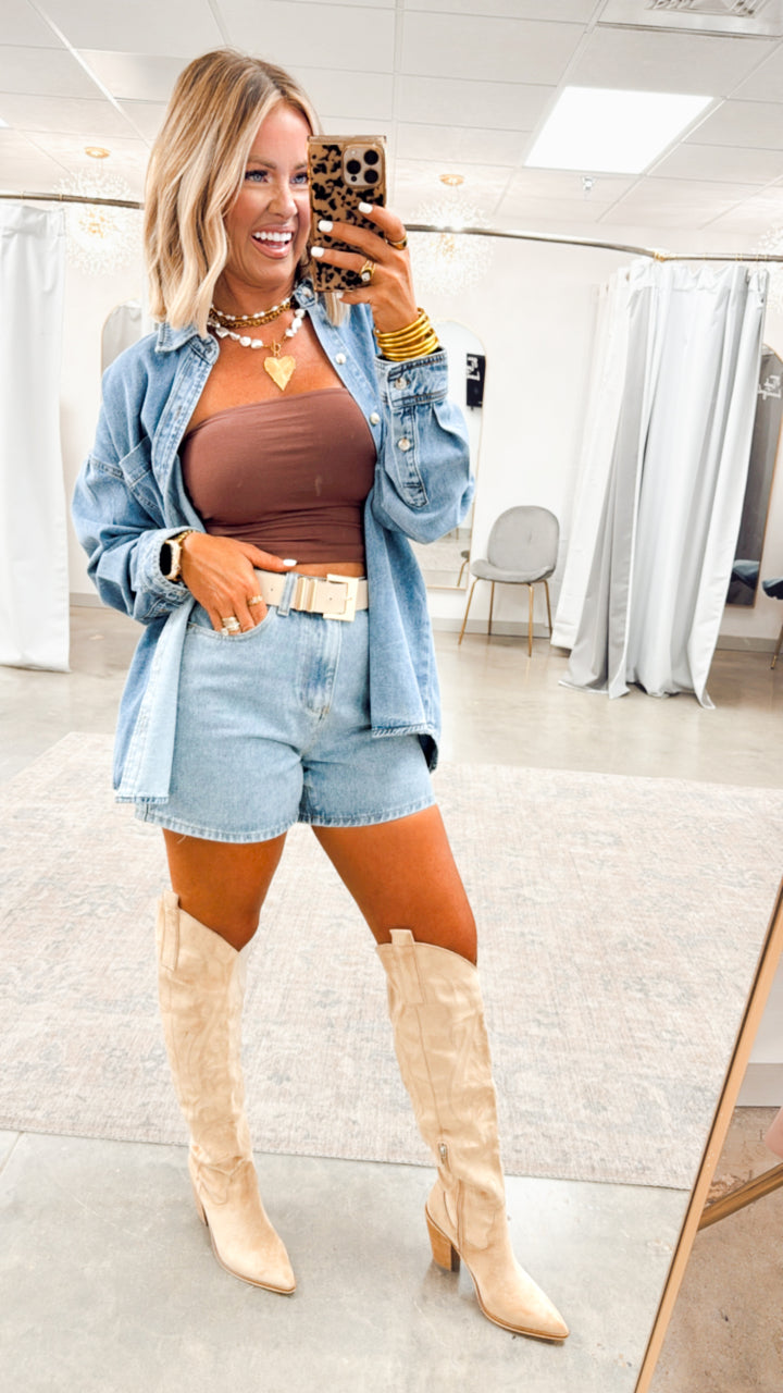 Parker Washed Denim Top