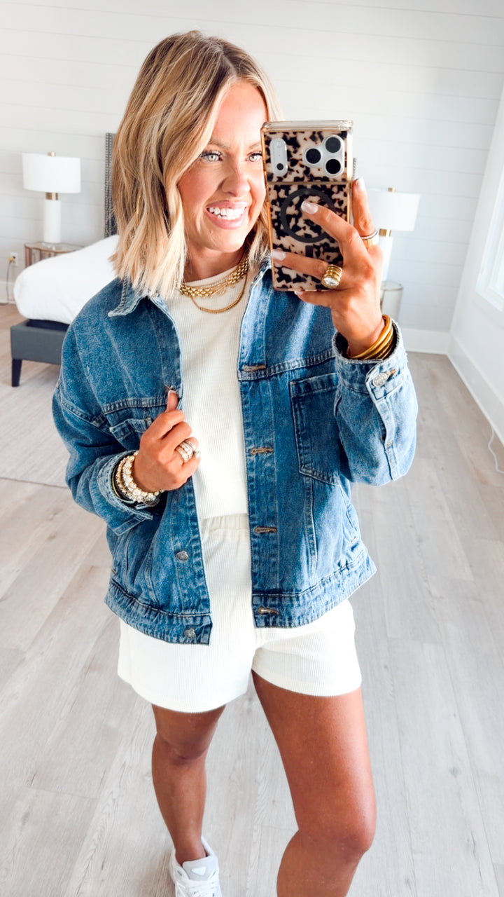 Amaya Textured Knit Top & Shorts Set-Cream