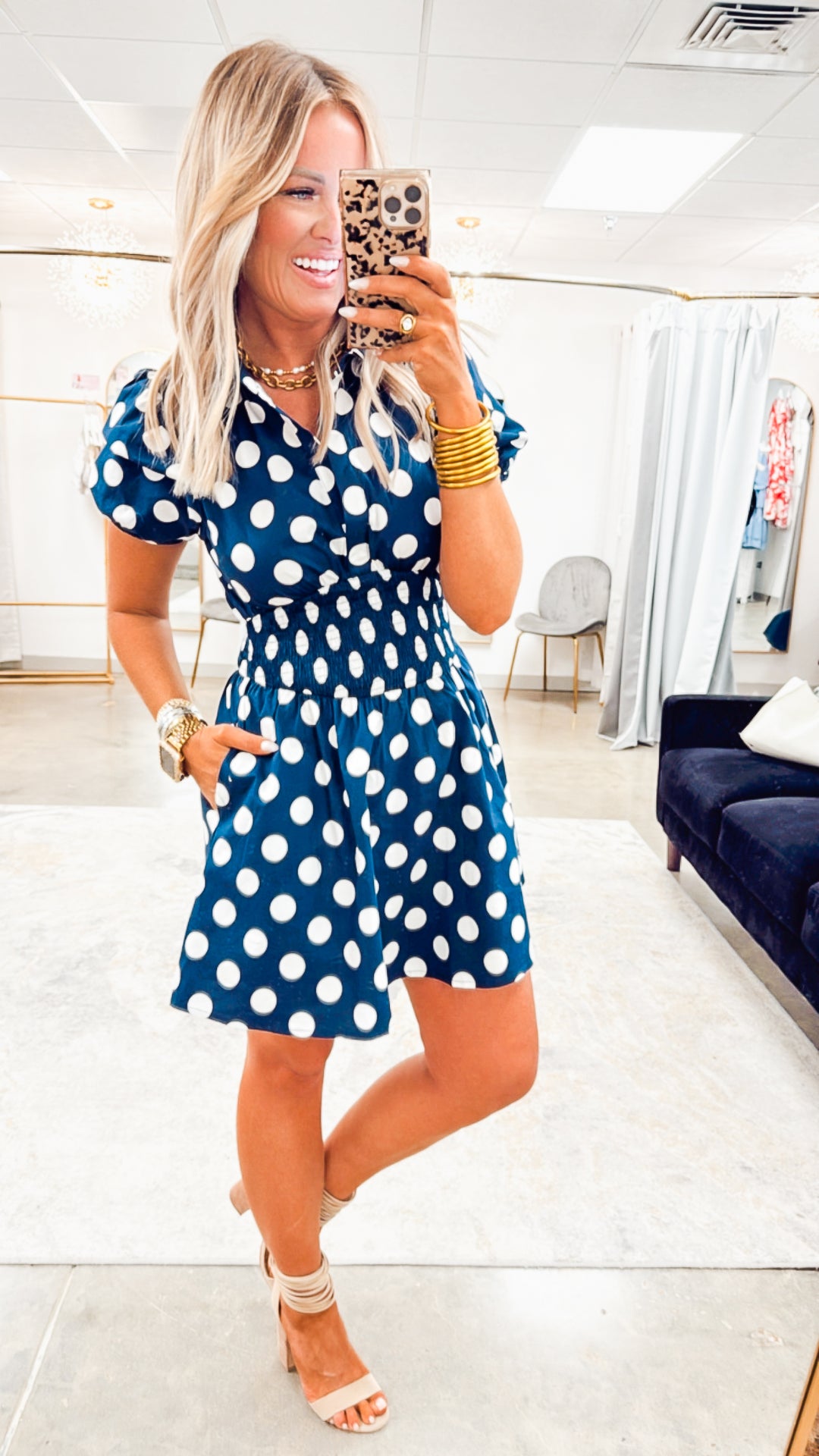 Polka Charm Mini Dress