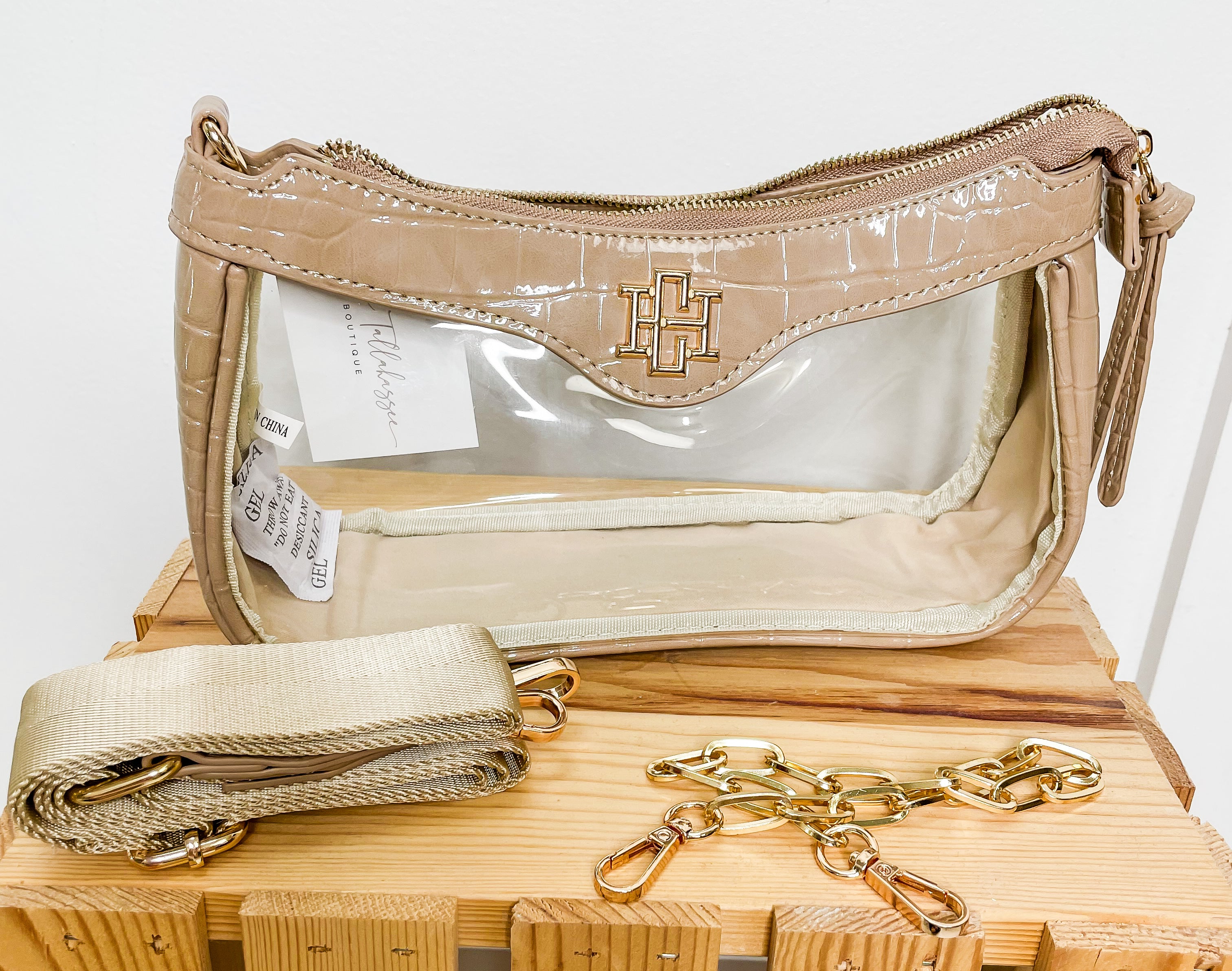 Cassidy Clear Crossbody Taupe
