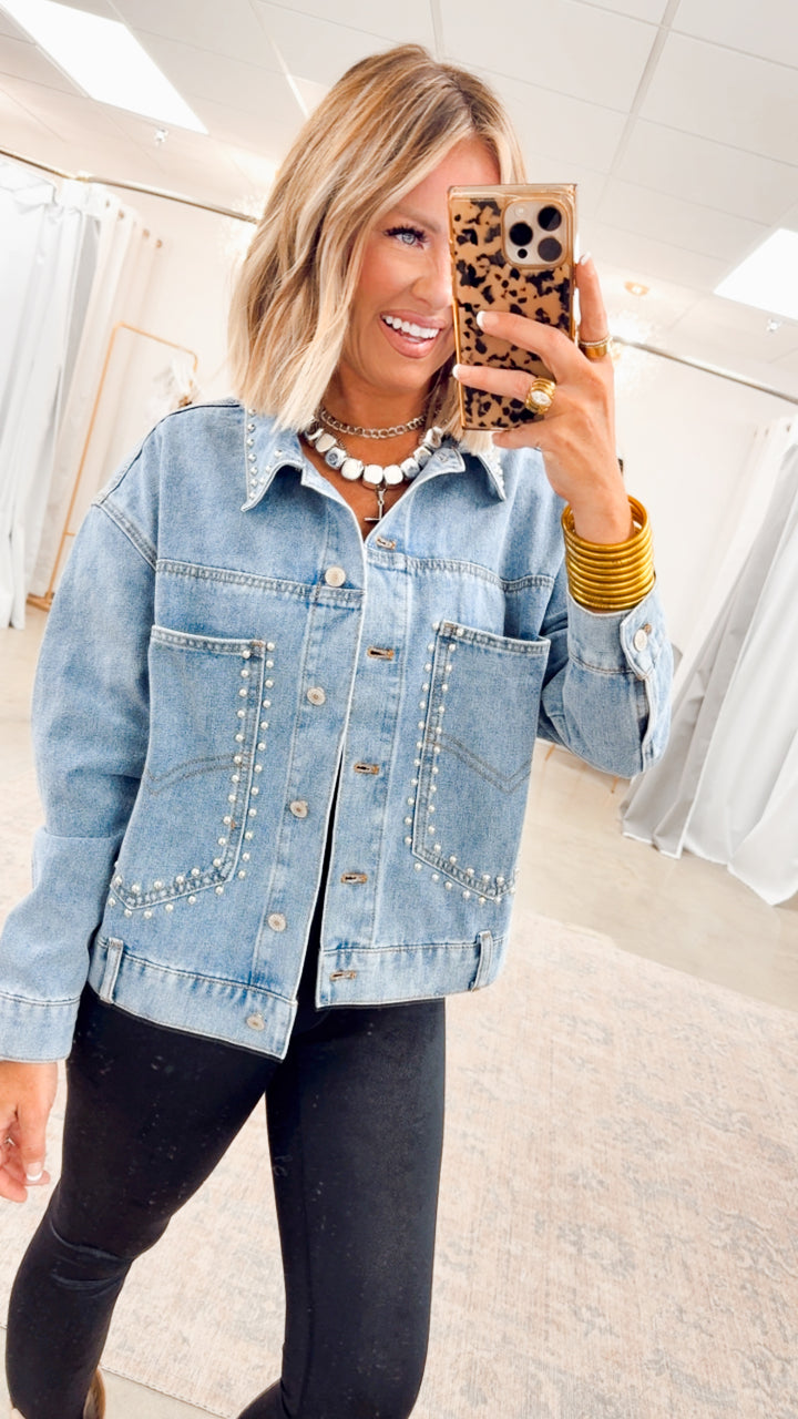 Westward Studded Detail Denim Jacket