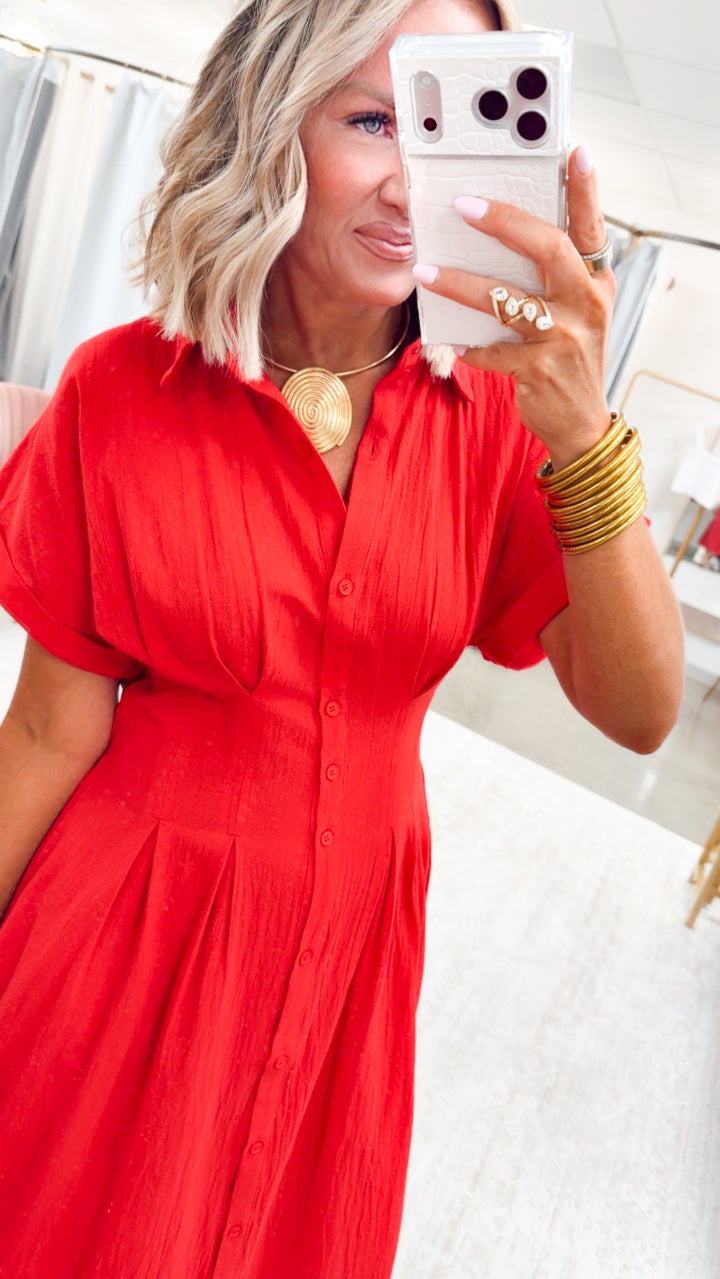 The Sullivan Pleated Shirt Dress