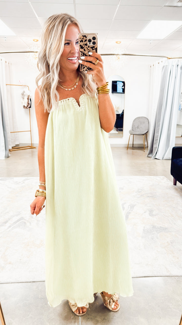 Summer Breeze Midi Dress-Pistachio