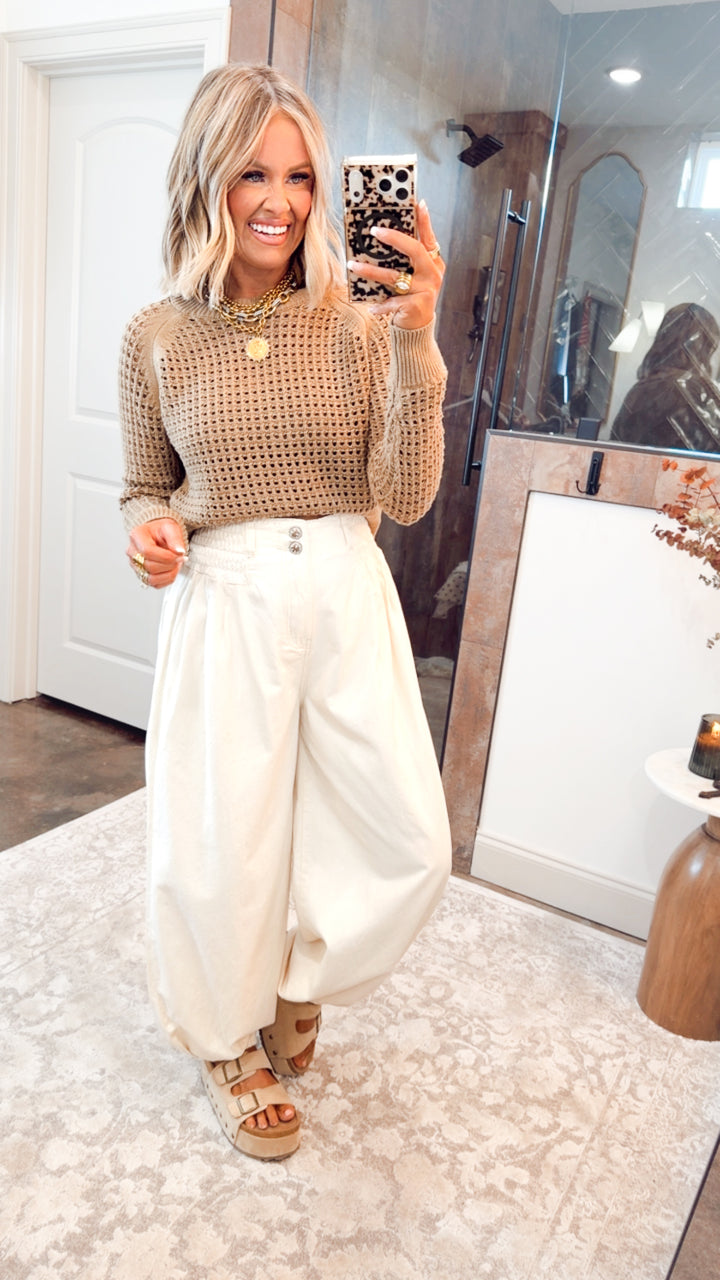 Ledger Crew Neck Sweater-Taupe