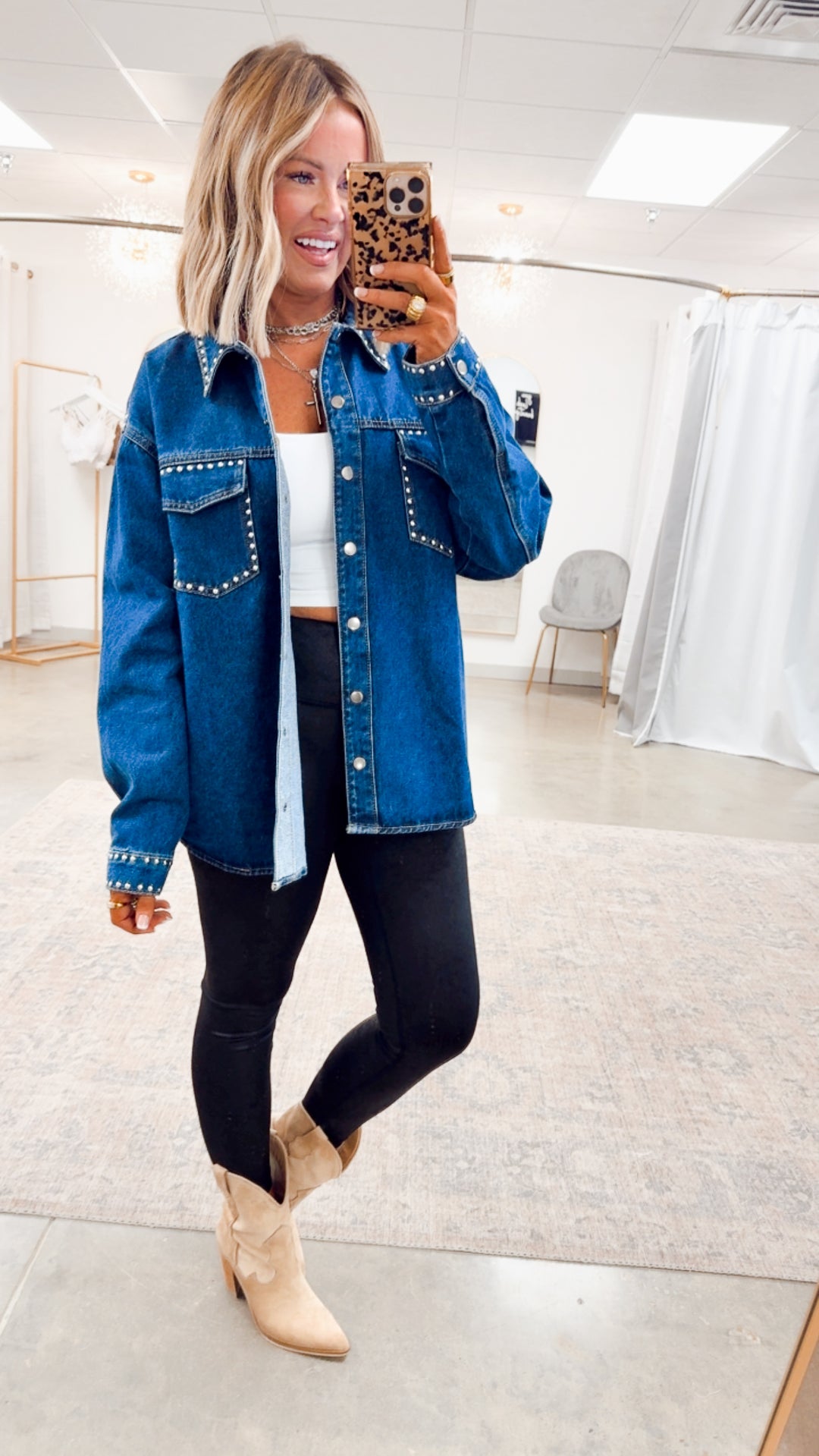Savannah Studded Denim Jacket