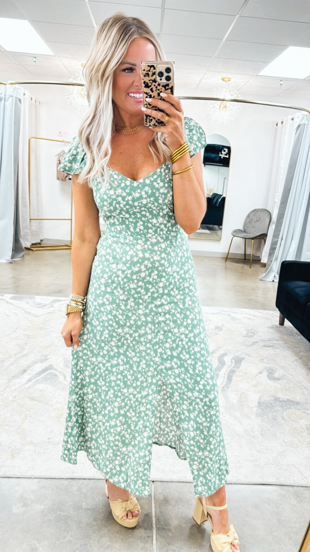 Callie Bloom Midi Dress