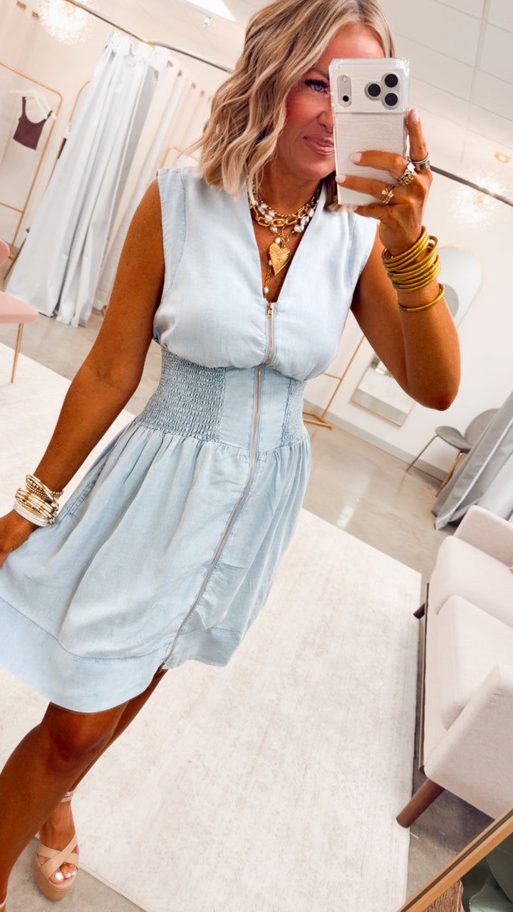 The Laramie Lane Dress-Lt Denim