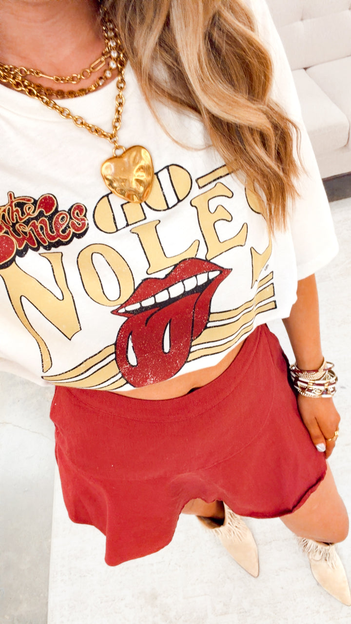 Rolling Stones Go Seminoles Stoned Cropped Tee