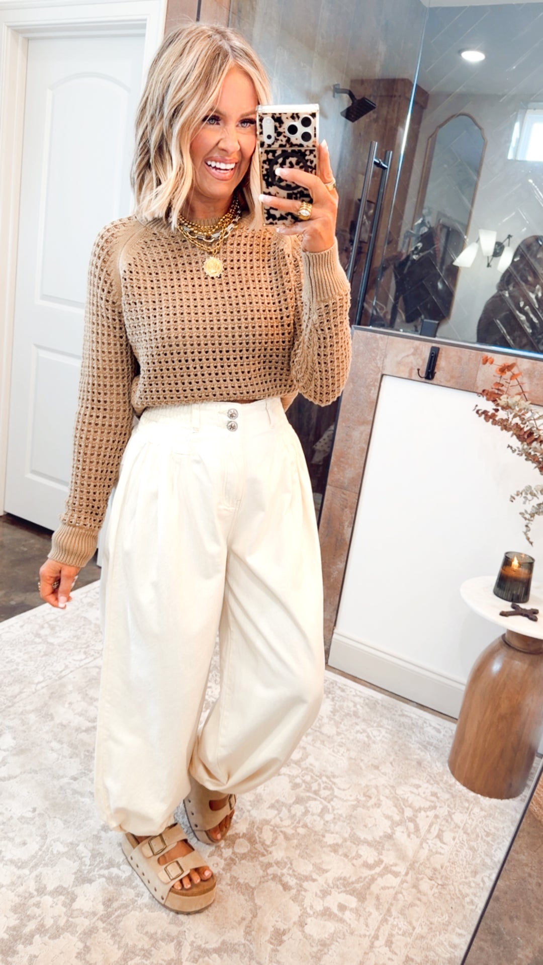 Ledger Crew Neck Sweater-Taupe