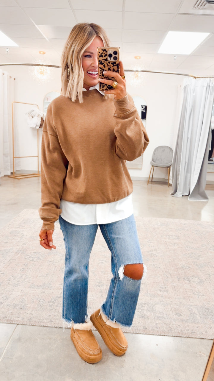 Deep Camel Rustic Ease Sweatshirt