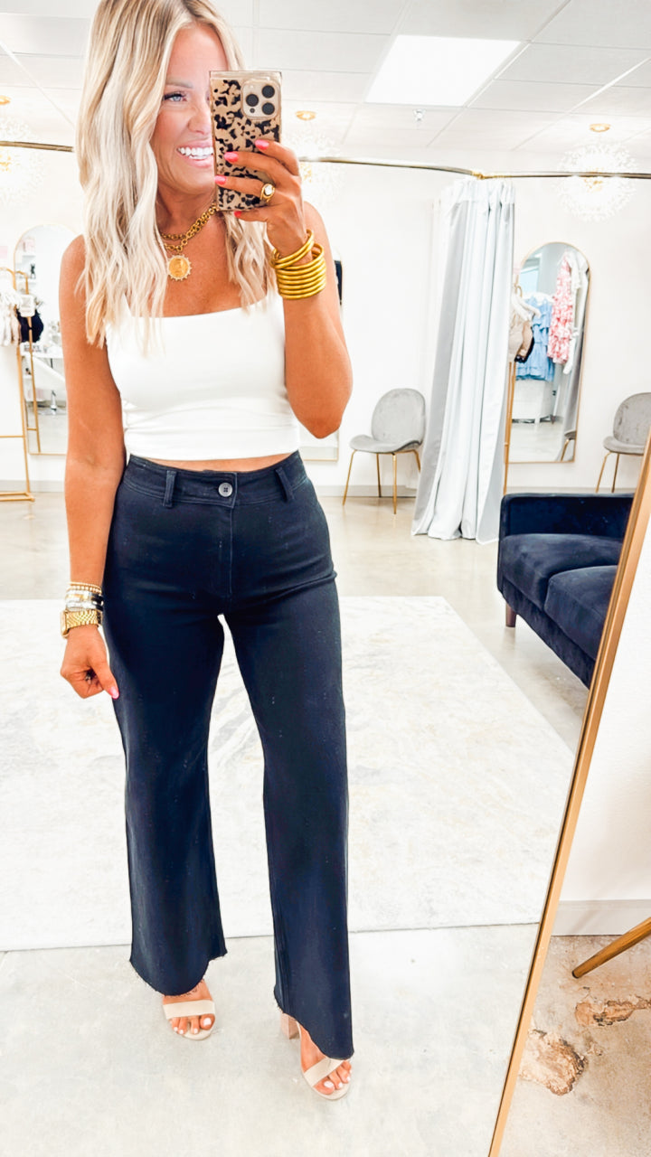 Timeless Wide Leg Black Denim