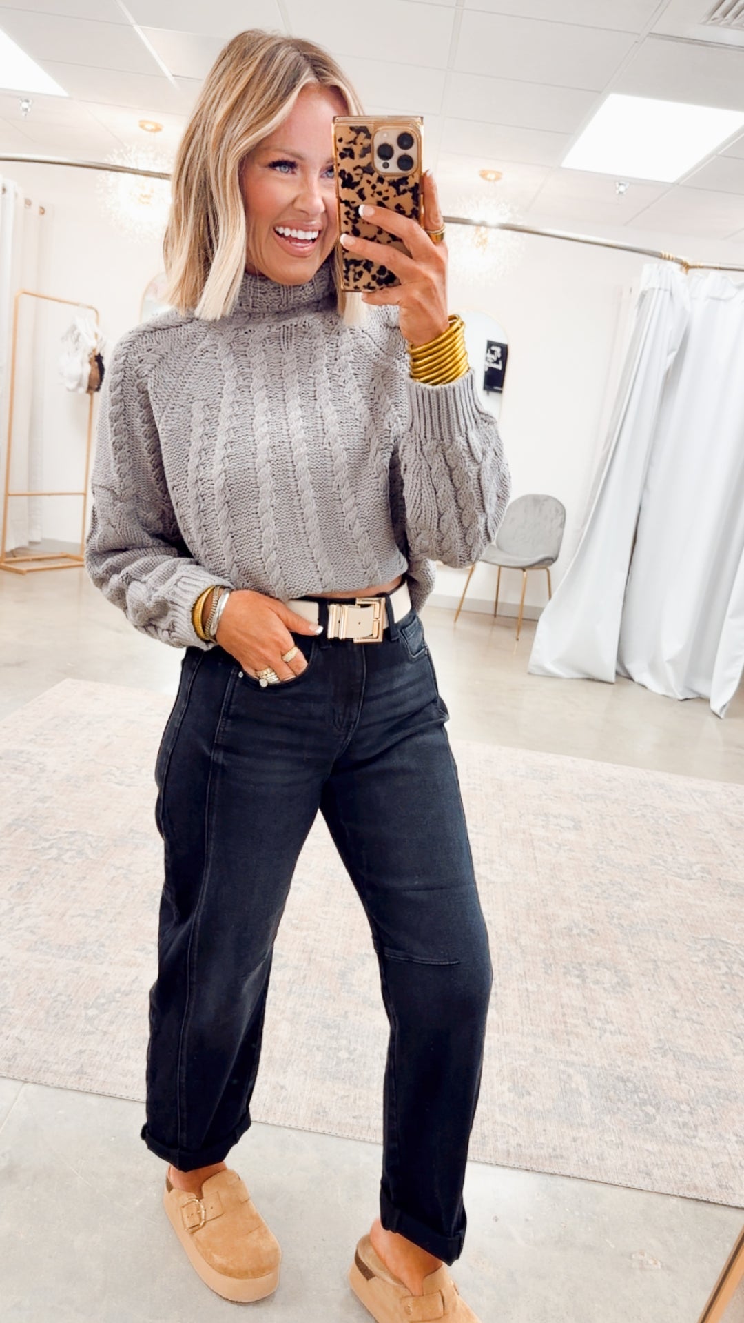Lush Turtleneck Sweater-Grey