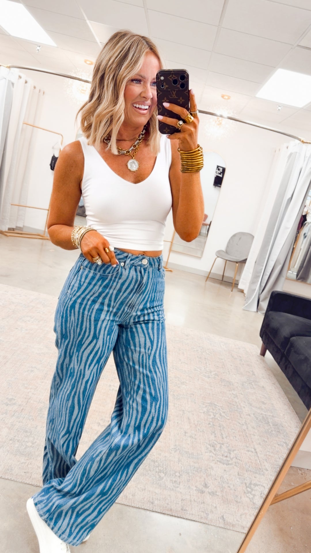 Soft Touch V-Neck Crop Tank-White