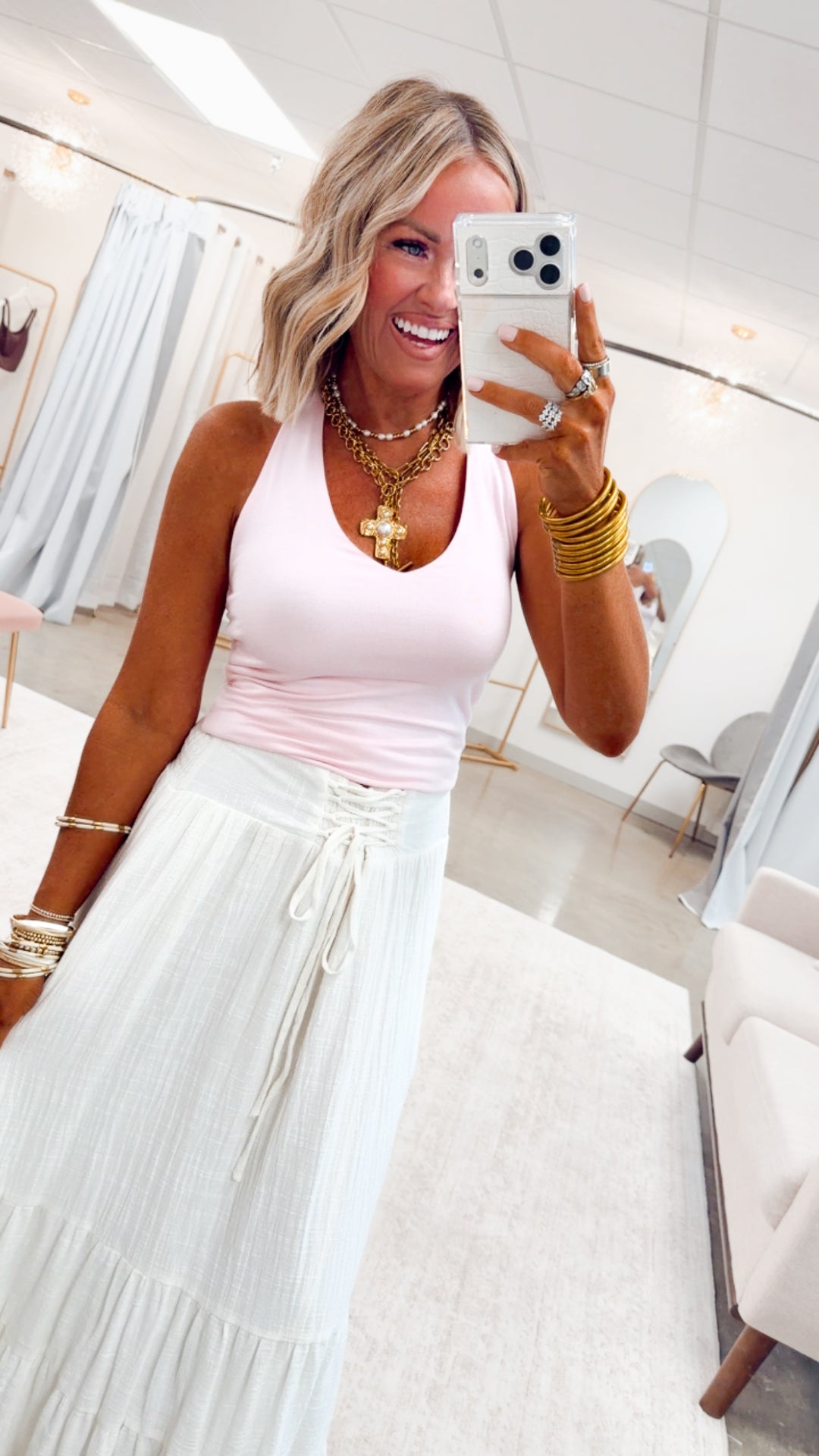 The Skye Halter Tank Top-Petal