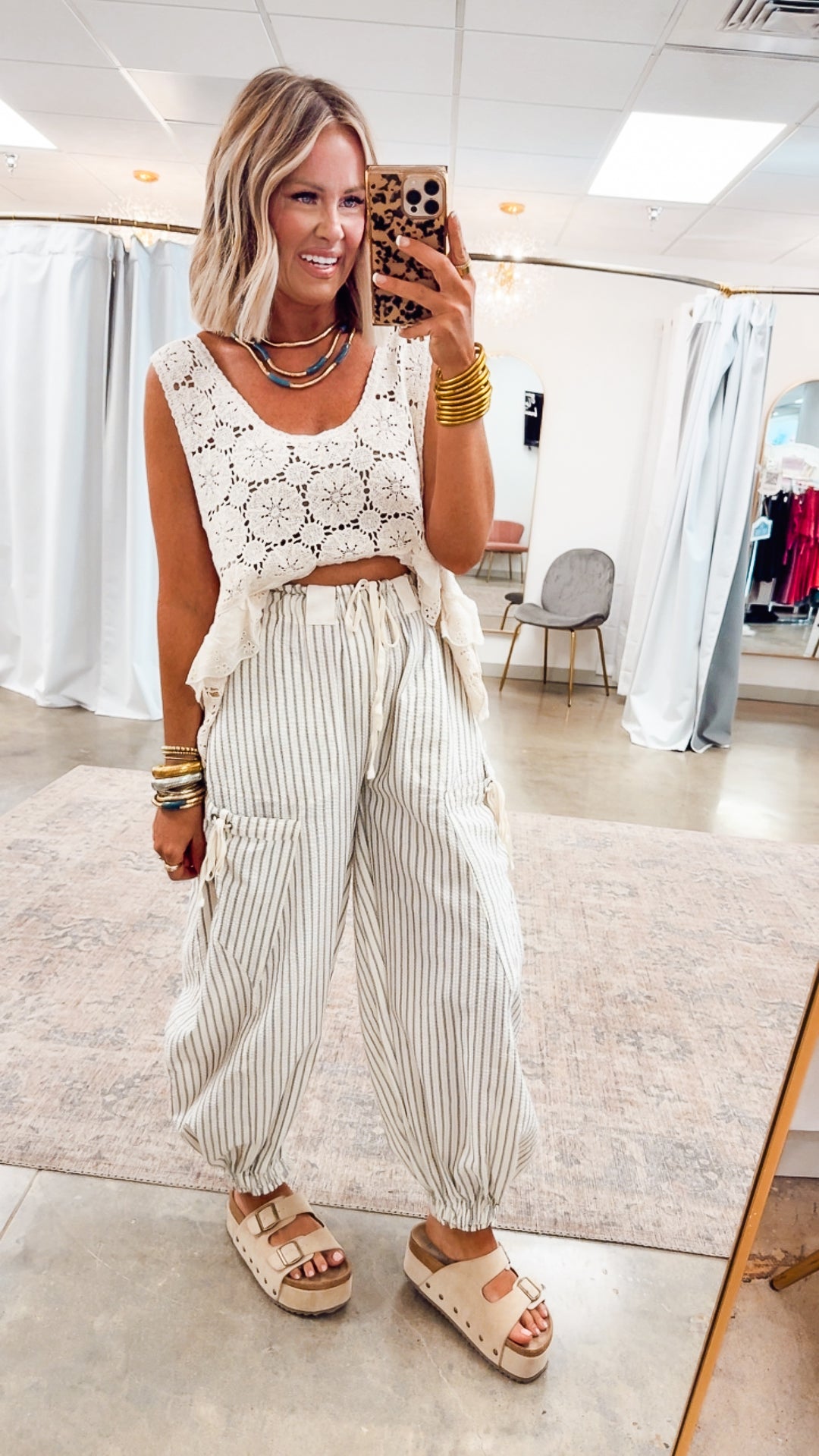 Mystic Crochet Tank Top-Natural