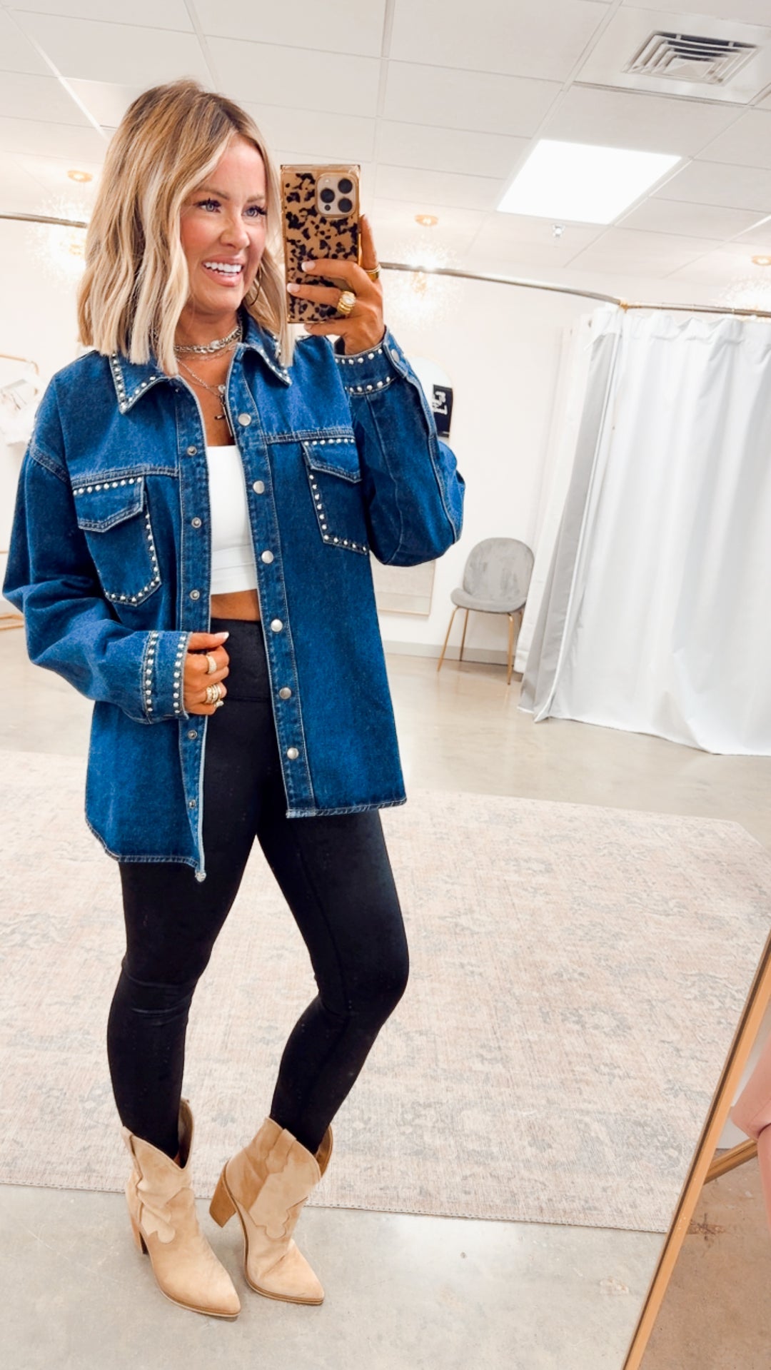 Savannah Studded Denim Jacket