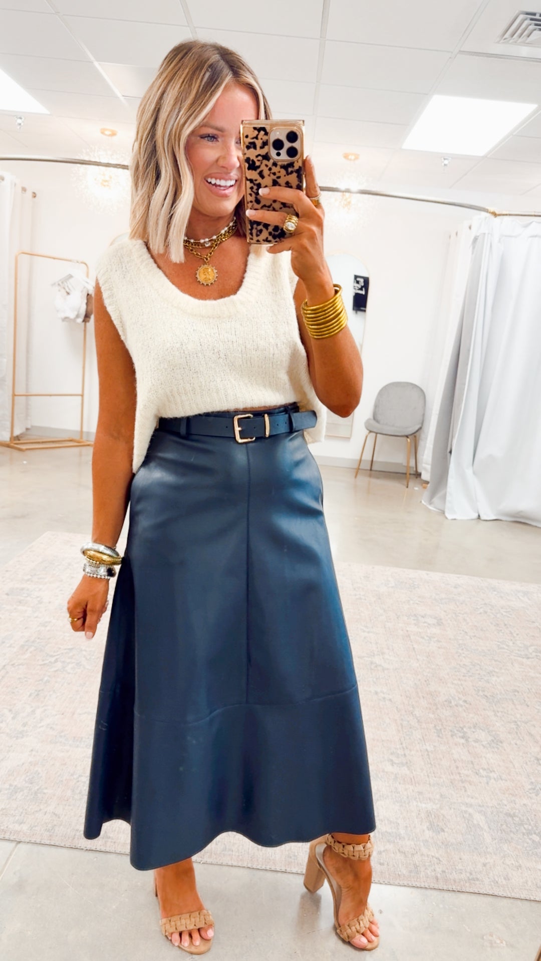 Charlotte Rae Midi Skirt-Midnight