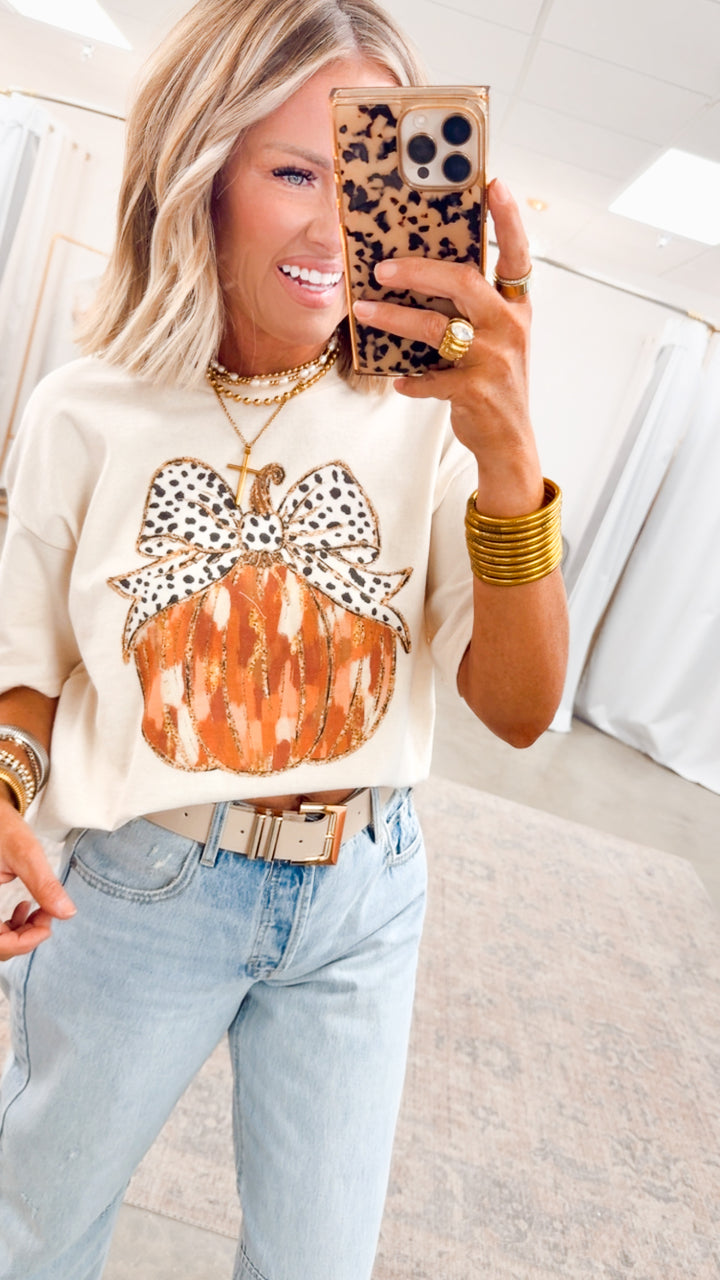 Pumpkin Bow Tee